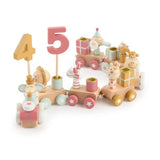 Tren de cumpleaños madera fucsia bieco 1