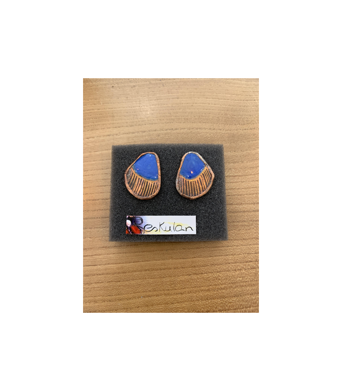 Pendiente eskulan gososta azul 1