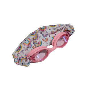 Gafas de natacion rosas con turbante arcoiris dandini 1