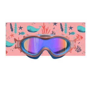 Mascara de buceo rosa con turbante ballenas dandini 1