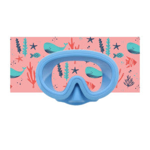 Mascara de buceo junior azul claro con turbante ballenas dandini 1