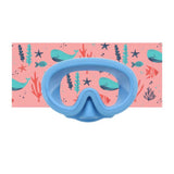 Mascara de buceo junior azul claro con turbante ballenas fun water 1