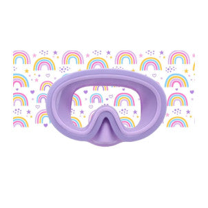 Mascara de buceo junior morada con turbante arcoiris dandini 1