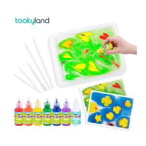 Kit 6 pinturas sobre agua marbling tookyland 2