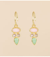 Pendiente saada pink opal oval muja juma 1