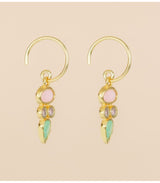 Pendiente saada pink opal oval muja juma 2