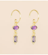 Pendiente lina amethyst oval muja juma 2