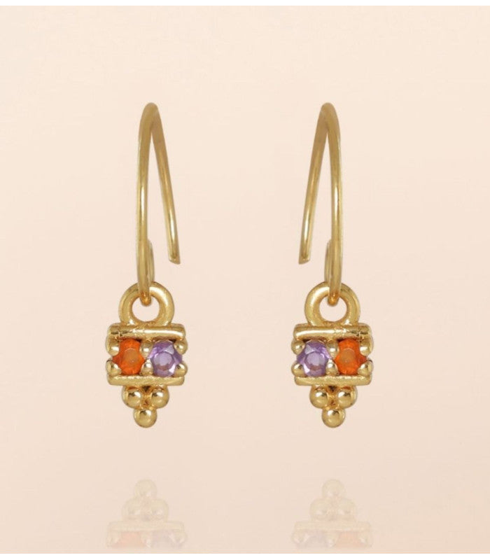 Pendiente raha amethyst round muja juma 1