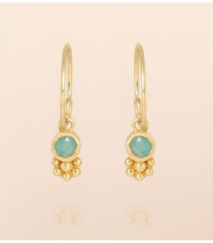 Pendiente bahja amazonite round muja juma 1