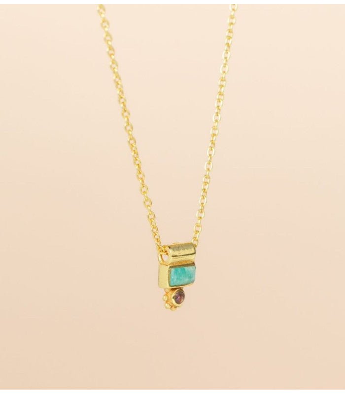 Collar mouna amazonite rectangle muja juma 2