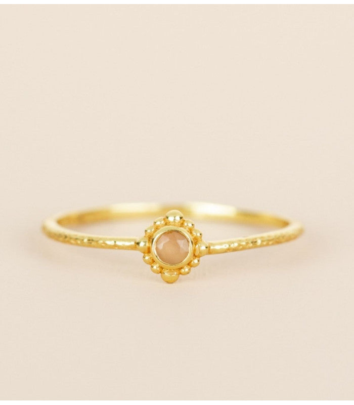Anillo lamia peach moonstone round muja juma 1
