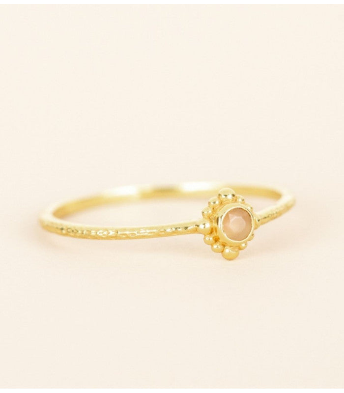 Anillo lamia peach moonstone round muja juma 2