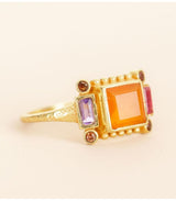 Anillo najma red agate square muja juma 2