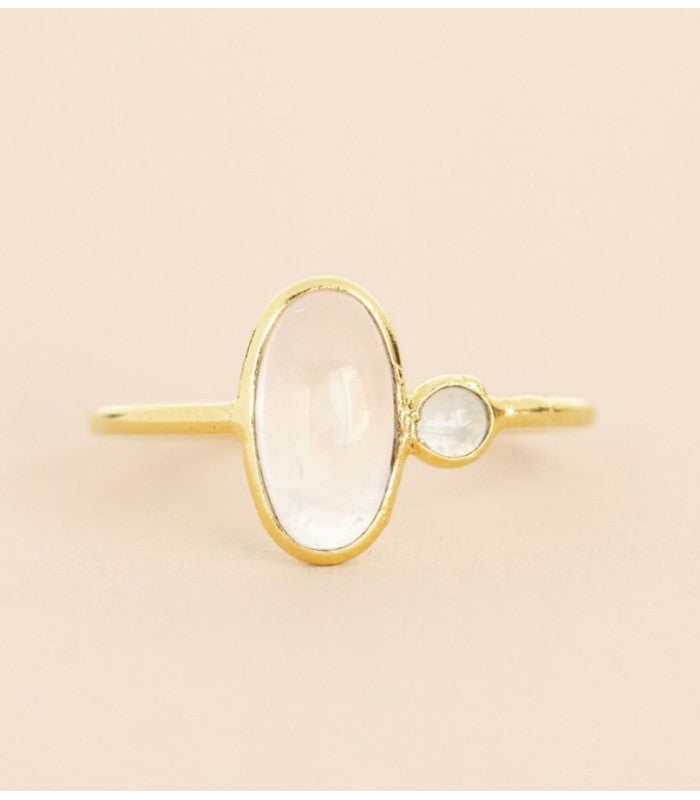 Anillo lina rose quartz oval muja juma 1