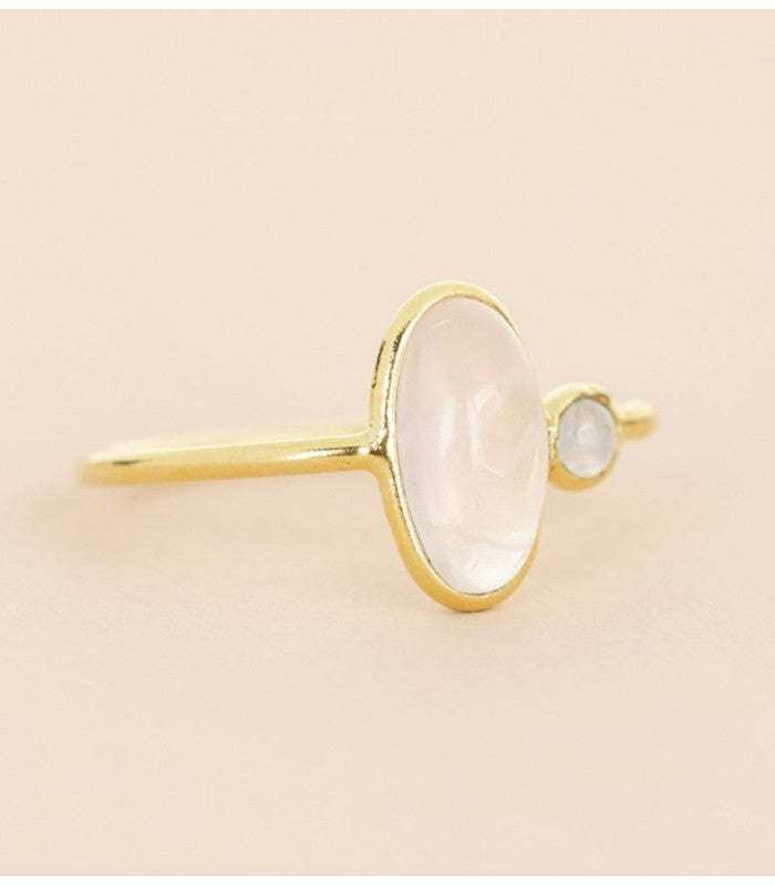 Anillo lina rose quartz oval muja juma 2