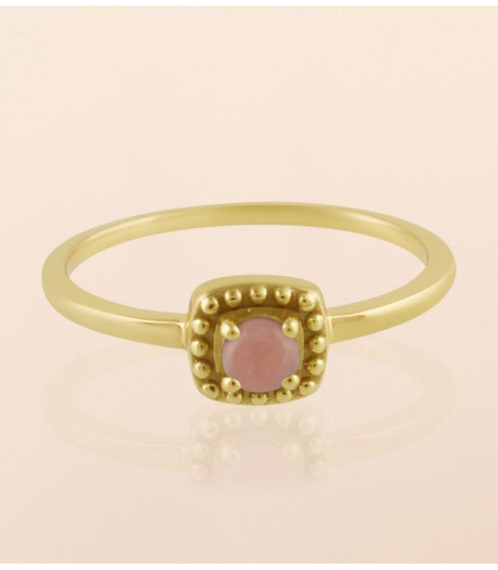 Anillo tizi pink opal round muja juma 1