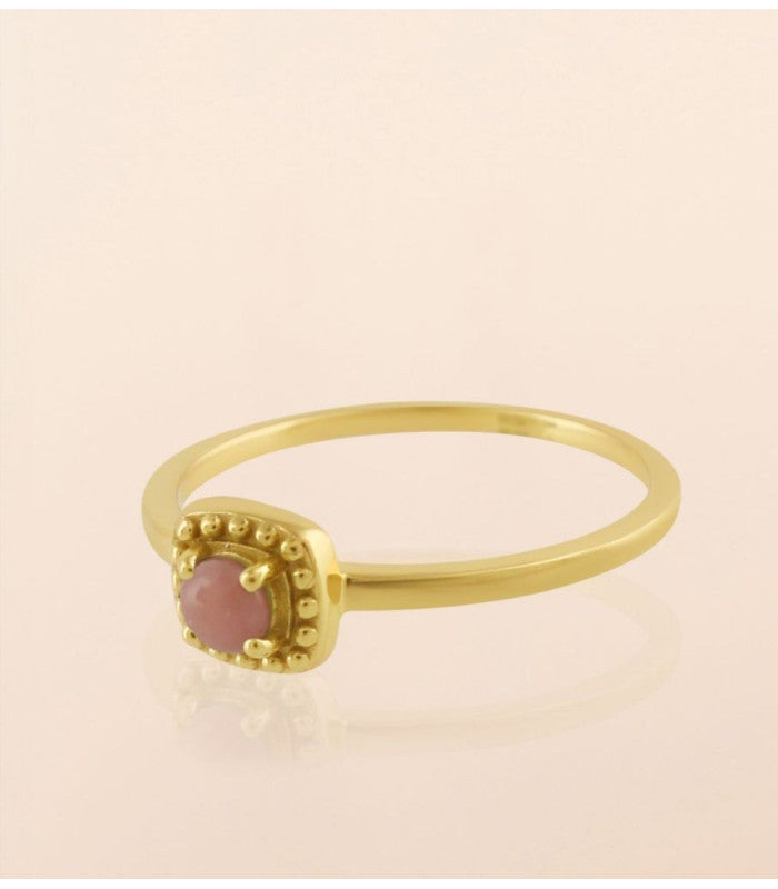Anillo tizi pink opal round muja juma 2
