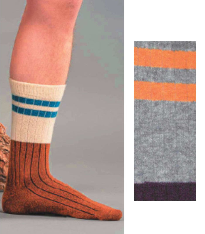 Calcetines amsterdam hombre burgundy grey woolsens 1