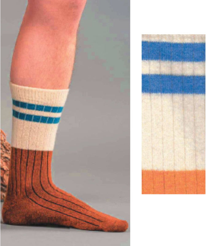 Calcetines amsterdam hombre mustard ecru woolsens 1