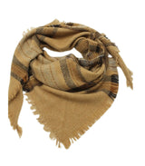 Fular triangular de cuadros con flecos beige atoll-palme 1
