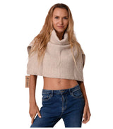 Echarpe de punto con cuello vuelto taupe atoll-palme 1