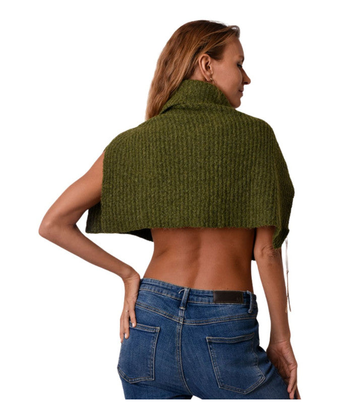 Echarpe de punto con cuello vuelto vert fonce atoll-palme 1