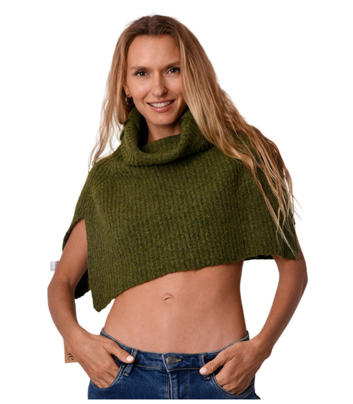 Echarpe de punto con cuello vuelto vert fonce atoll-palme 2