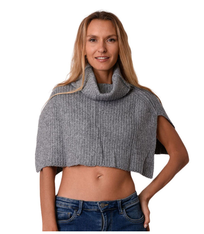 Echarpe de punto con cuello vuelto gris fonce atoll-palme 1