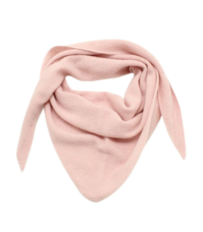 Fular triangular pequeno de lana rose clair atoll-palme 1