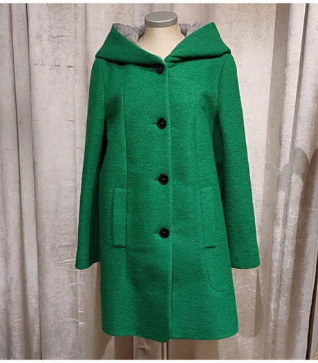 Abrigo de lana rinella bright green civas 1
