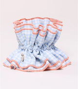 Scrunchie maxi chouchou vichy bleu ciel orange 1