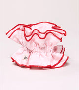 Scrunchie maxi chouchou raye rose rouge 1