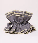 Scrunchie maxi chouchou tartan gris jaune 1