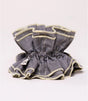 Scrunchie maxi chouchou tartan gris jaune 1
