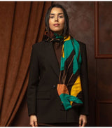 Echarpe fst flore turquoise 1