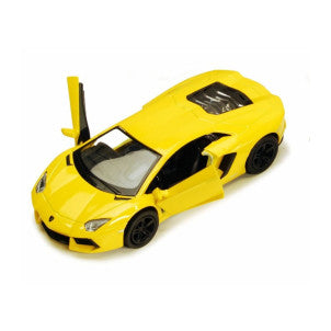 Coche matte lamborghini aventador amarillo kinsmart 1