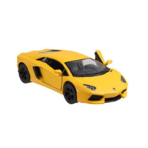 Coche matte lamborghini aventador amarillo kinsmart 2
