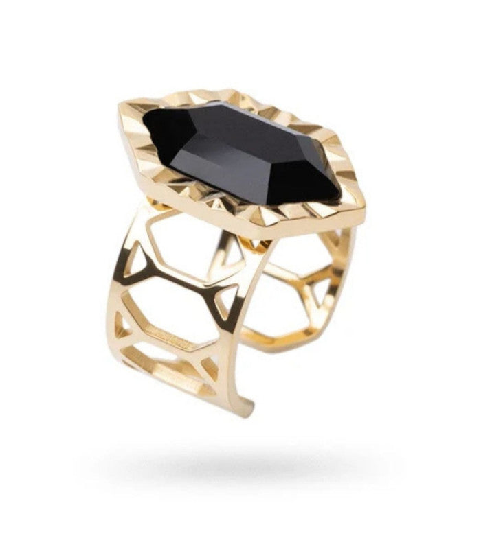 Anillo ajustable gleam piedra negro anartxy 2