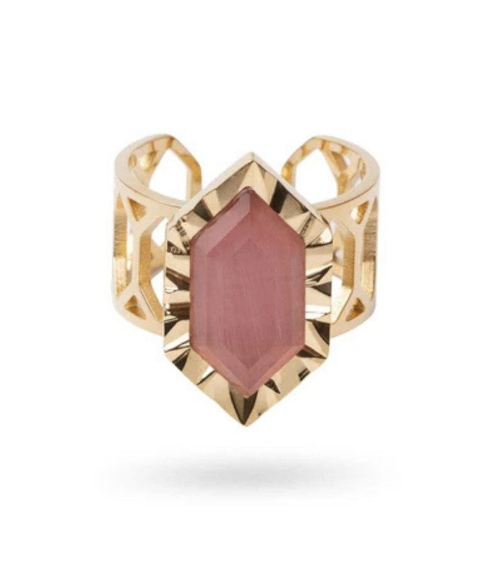 Anillo ajustable gleam piedra rosa anartxy 1