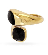Anillo doble piedra natural negro anartxy 2
