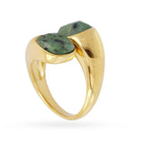 Anillo doble piedra natural verde anartxy 1