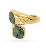 Anillo doble piedra natural verde anartxy 2