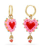 Aros trencadis corazon rosa dorado anartxy 1