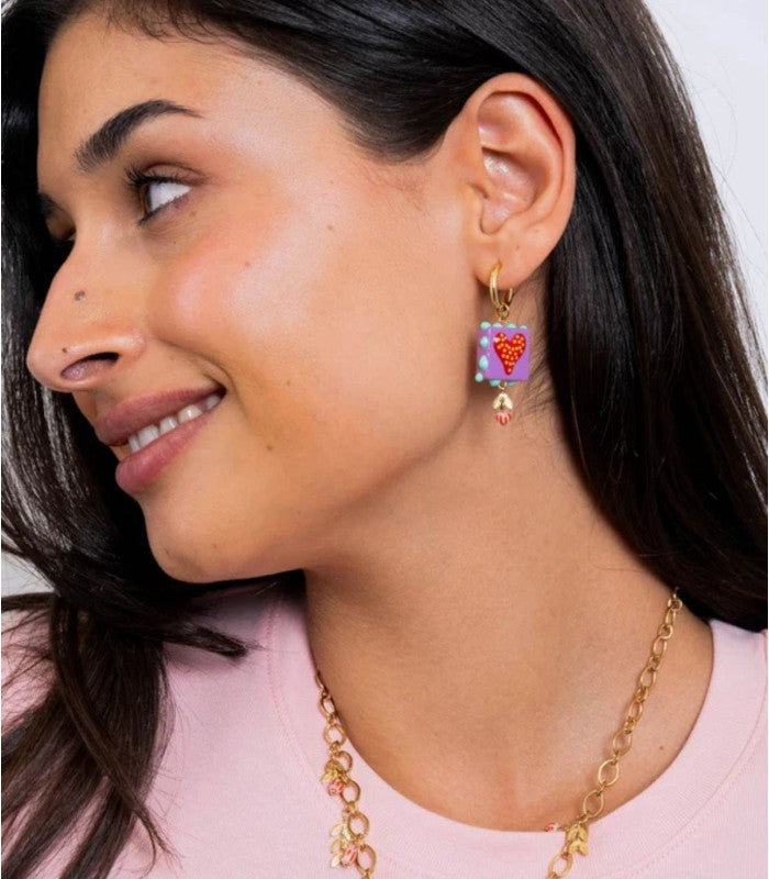 Aros trencadis sello corazon dorado anartxy 2