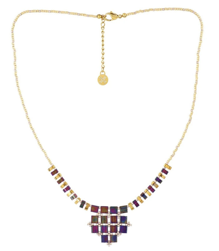Collar miyuki mosaic turquesa anartxy 1