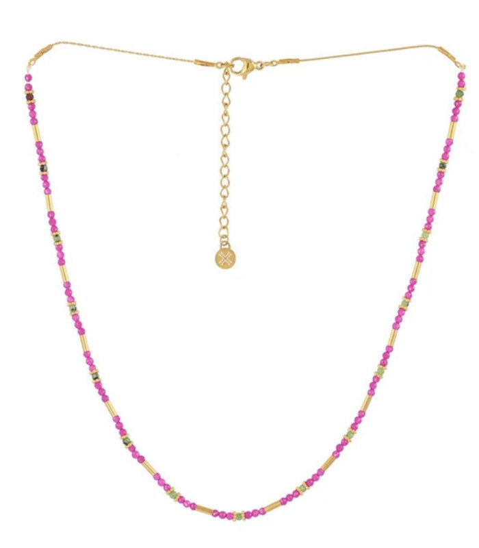 Collar spirit tubos dorados rosa anartxy 1