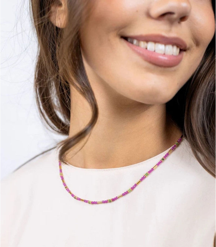 Collar spirit tubos dorados rosa anartxy 2