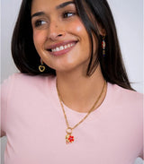Collar trencadis cadena flor multicolor dorado anartxy 2
