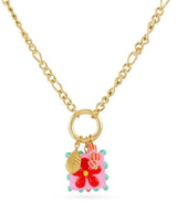 Collar trencadis cadena sello flor roja anartxy 1