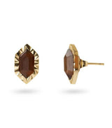Pendientes glean boton piedra cafe anartxy 1
